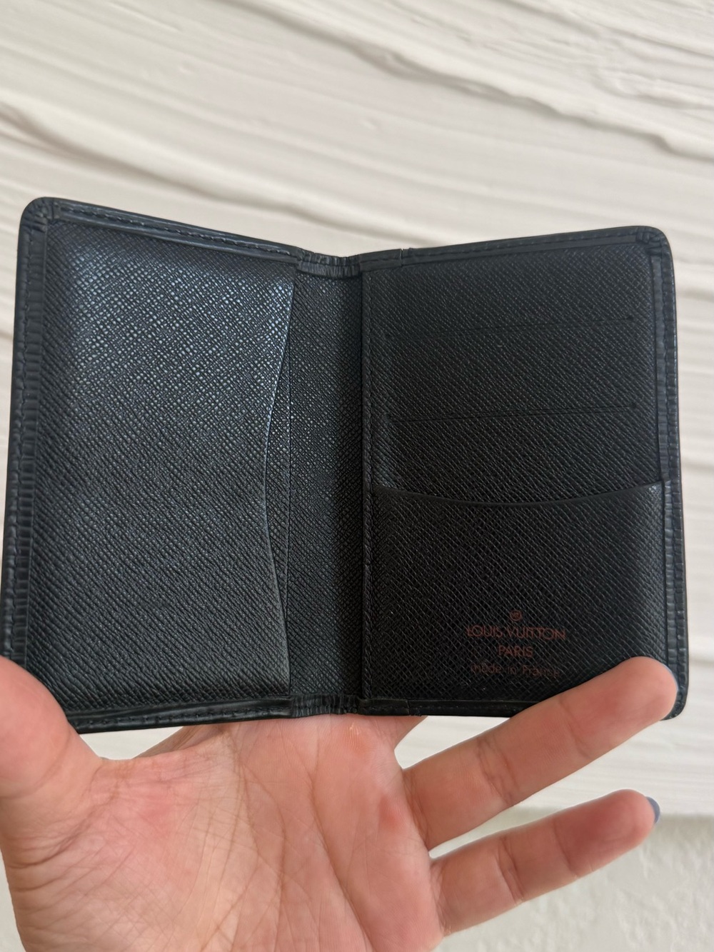 Louis Vuitton Black Textured Leather Men's Card Case